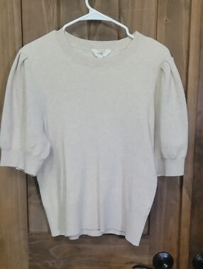 Terra & Sky Cream Ribbed Knit Top